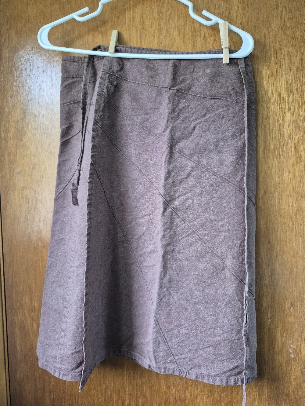 Women’s Hemp Cotton Brown A-Line Wrap Skirt